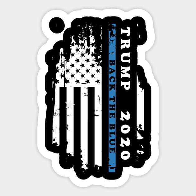 Vintage American Flag  Back the Blue Vote Trump President 2020 Sticker by ngatdoang842b